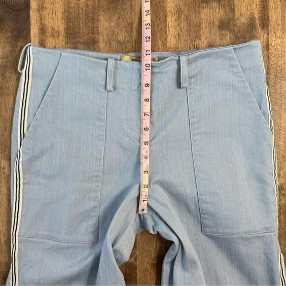 Hellessy Women’s Super Wide Leg Flare Denim Jeans Light Wash Racing Stripe Sz 10 - Picture 4 of 11